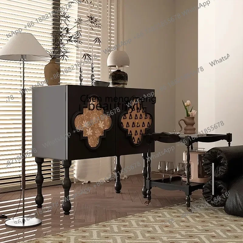 cc182Medieval solid wood porch cabinet, locker, household living room, retro storage cabinet against the wall R