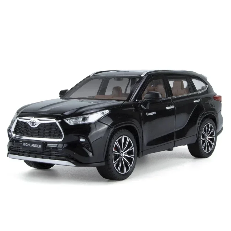 1:24 Highlander SUV gegoten speelgoedautomodel Legering Geluid en licht Trek speelgoed Collectibles Verjaardagscadeau