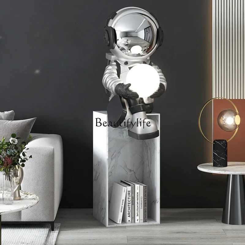 yj21 Astronaut living room ornament, large floor-to-ceiling home jewelry, luminous marble storage