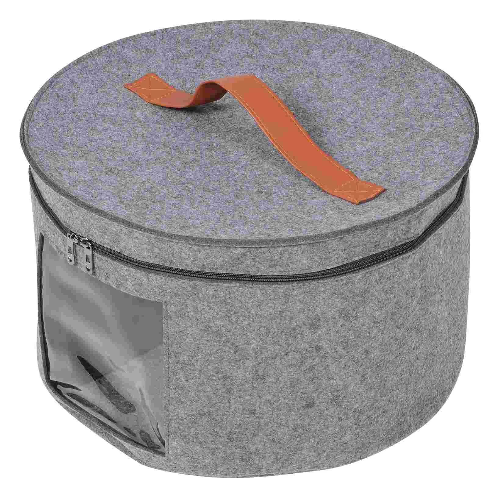 Hat Storage Bucket 40x26cm Non Woven PVC Travel Portable ganizer for Women Men Beach Felt Caps Straw Hats Round Box