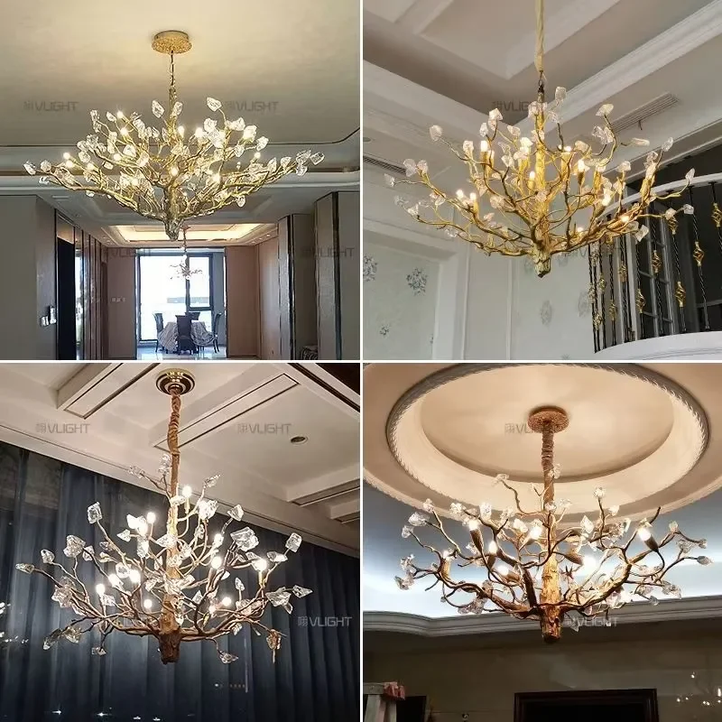 Wholesale 110V Modern Crystal LED Fan Chandelier Large Glass Light for Living Room Bedroom AC Power Hanging Installation