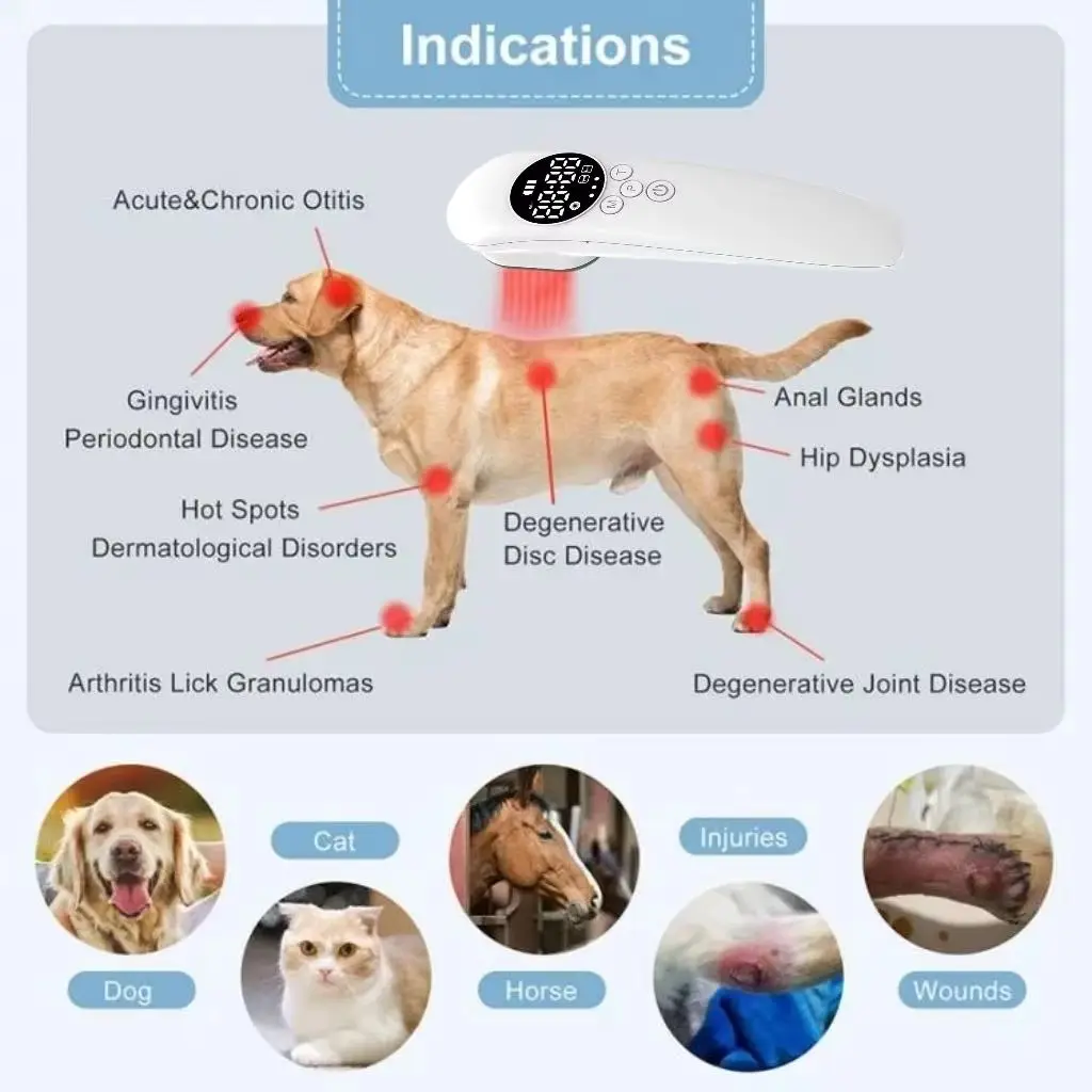 

Dogs Laser Physiotherapy Device - 17 Diodes (808nm+650nm) Precisely Relieve Joint and Muscle Pain