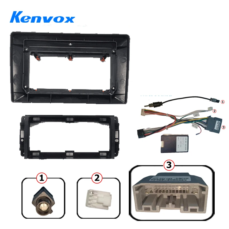 

kenvox 10 Inch Fascia For Dodge RAM 1500 2500 Trucks 2008-2019 Car Radio Panel Player Audio Frame Dashboard Mount Kit With Wire