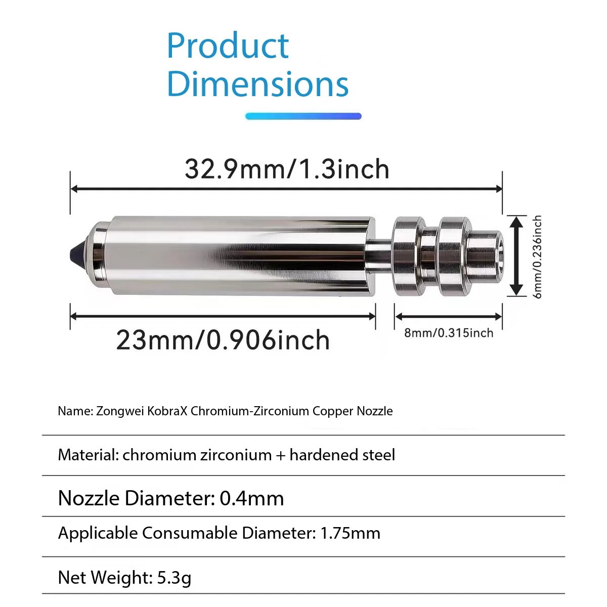 Hardened Steel Nozzle Assembly For Anycubic Kobra X Bi-Metal Hotend Quick Swap High Temp Wear Resistant 3D Printer Parts