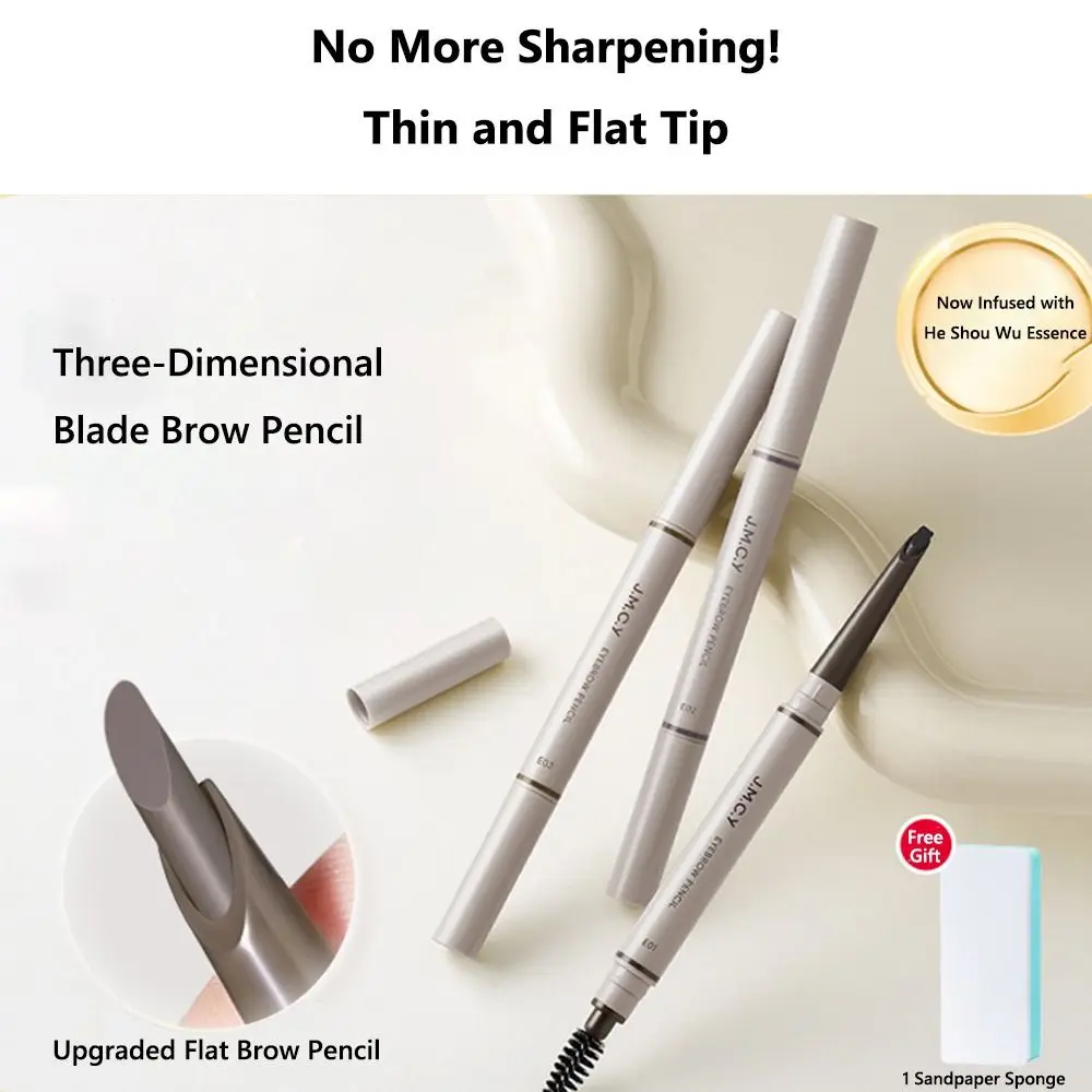 No-Sharpen Wenkbrauwpotloden voor Vrouwen Zweetbestendig Langdurige Wenkbrauw Tint Gedefinieerde Slagen Wild Uitziende Elf Wenkbrauwpotlood