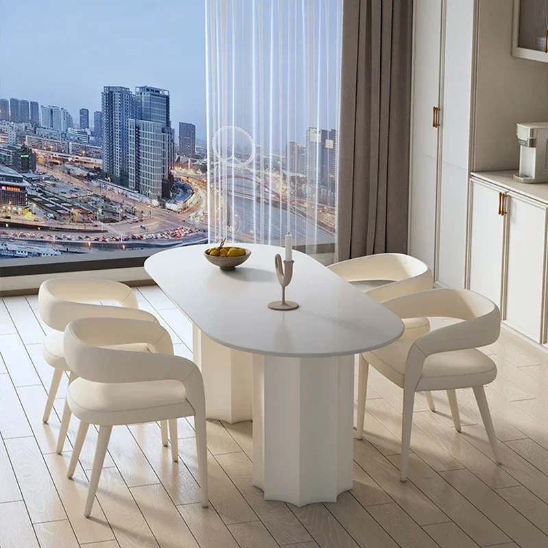 

Aesthetic Living Room Dining Table Salon Study Nordic Writing Cream Style Dining Table Modern Organizer Mesa Unique Furniture