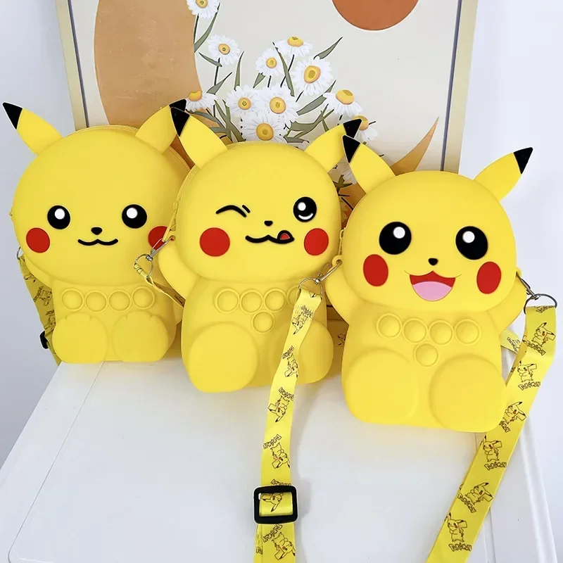 Kawaii Pokemon Pikachu portmonetka Cartoon Anime śliczna torba na ramię przenośny plecak dla dzieci moda urok dziewczyny prezenty świąteczne