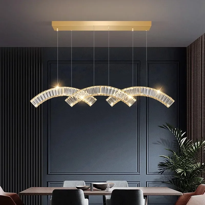 Modern Minimalist Crystal Led Pendant Lights Applicable Restaurant Bedroom Living Teahouse Hanging Lamp Home Decor Light Fixture