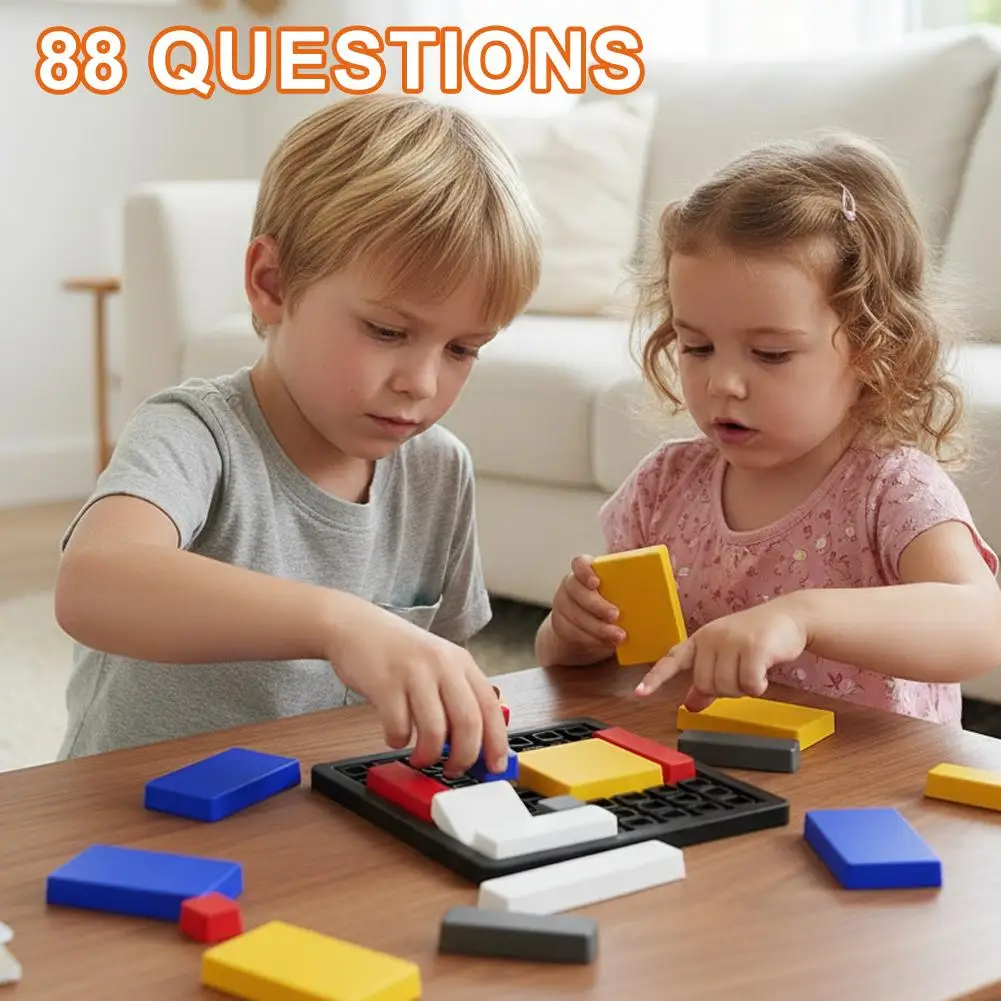 Challenges Logic Puzzle Game Educational Brain Teaser Toy with 4 Progressive Difficulty Levels  Rotating Card Thinking Training