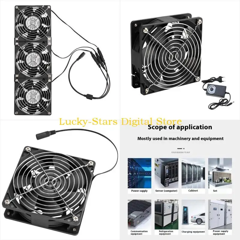 

T3EE Professional 12038 Ventilation Fan 110V 120V AC High Torque Motor for Workshop Exhaust Systems