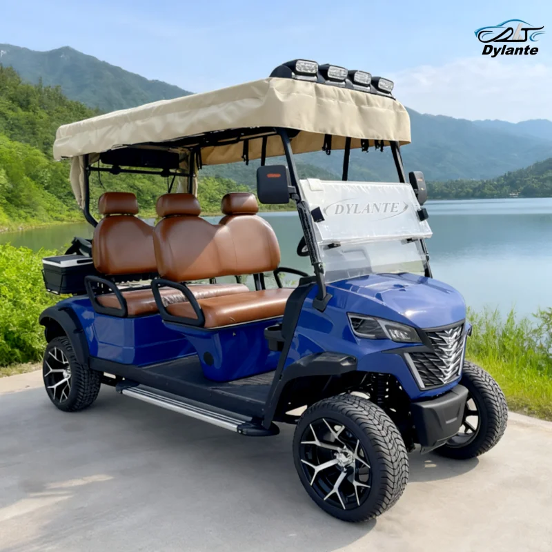2026 High Quality Off Road Club 48V 5KW Lithium 4 6 Seaters Hot Selling Cheap Electric Golf Cart Four Wheel Disc Brakes