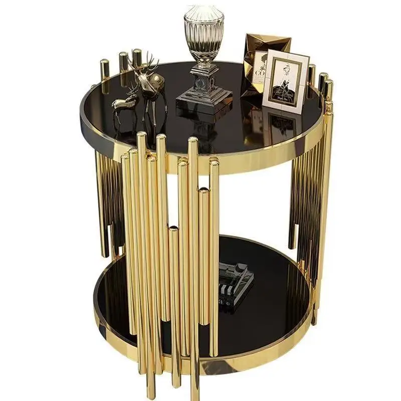 

Living room modern luxury portable coffee table with rounded corners and tempered glass