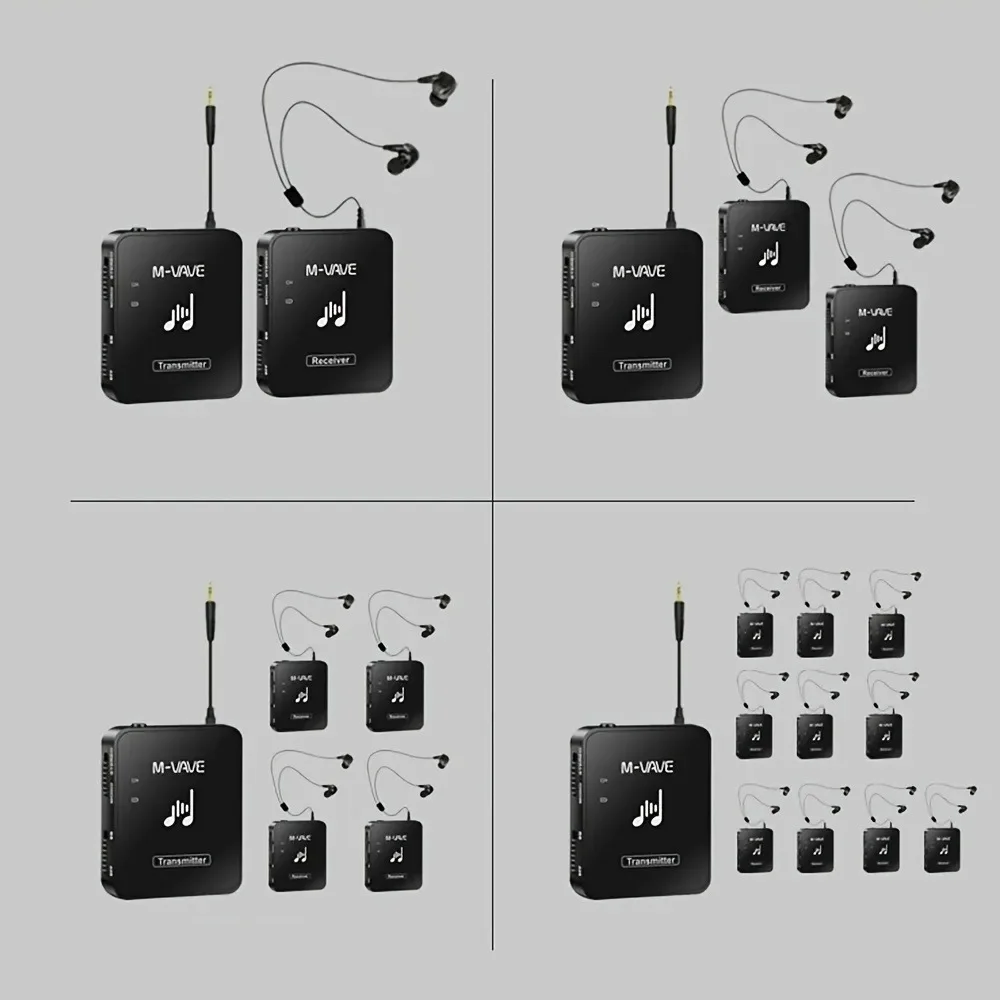 

M-Vave WP-10 2.4G Wireless Earphone Monitor Couple Of Transmitter Receiver Support Stereo Mono Phone Recording Function Parts