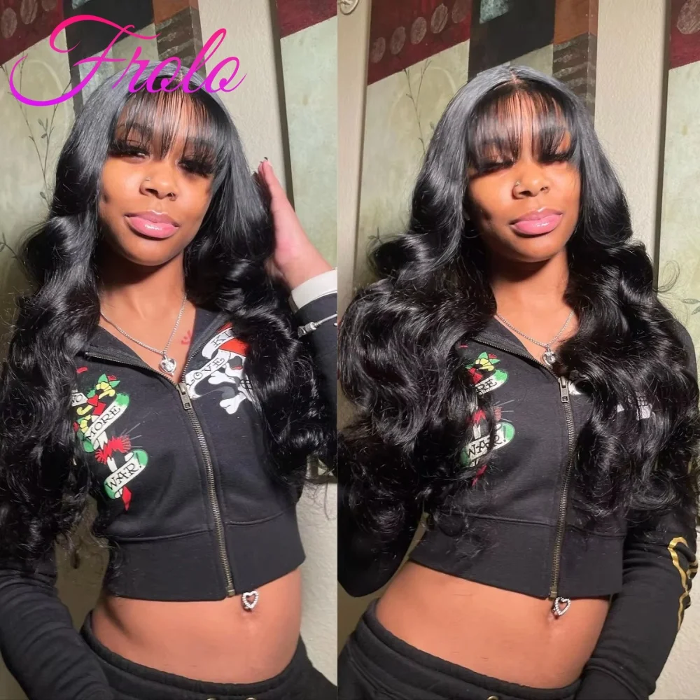 

Бесшовный парик из натуральных волос 3x1, 210% плотность, с эффектом Body Wave, с челкой, полностью машинной работы, из бразильских волос, для женщин