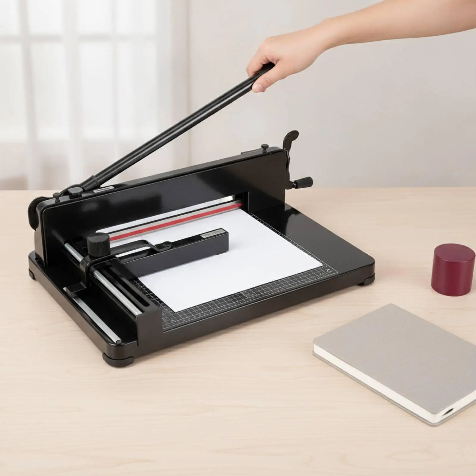 Manual Paper Cutter with Steel Base Tabletop for Workplaces, Copy Shops, Classroom