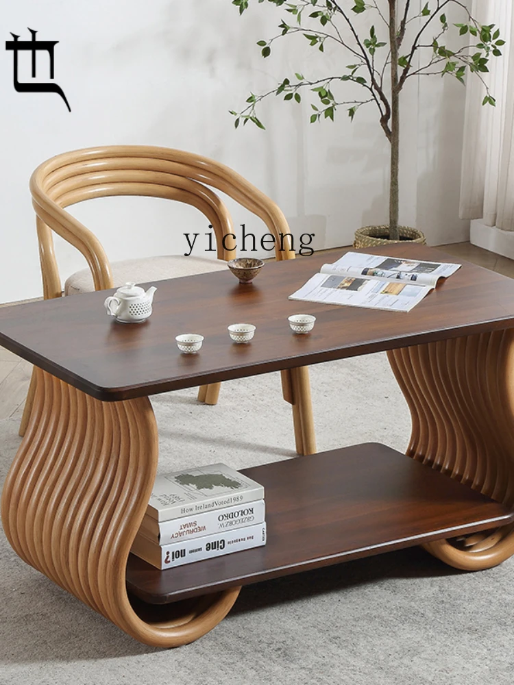 XL Designer Creative Imported Indonesia Agate Rattan Solid Wood Computer Desk Reception Table Desk