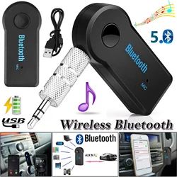 Bluetooth Aux Car Handsfree Kit 3.5mm Wireless Aux To Bluetooth Adaptor Audio Music Receiver Mini MP3 USB BT V3.0 Player New