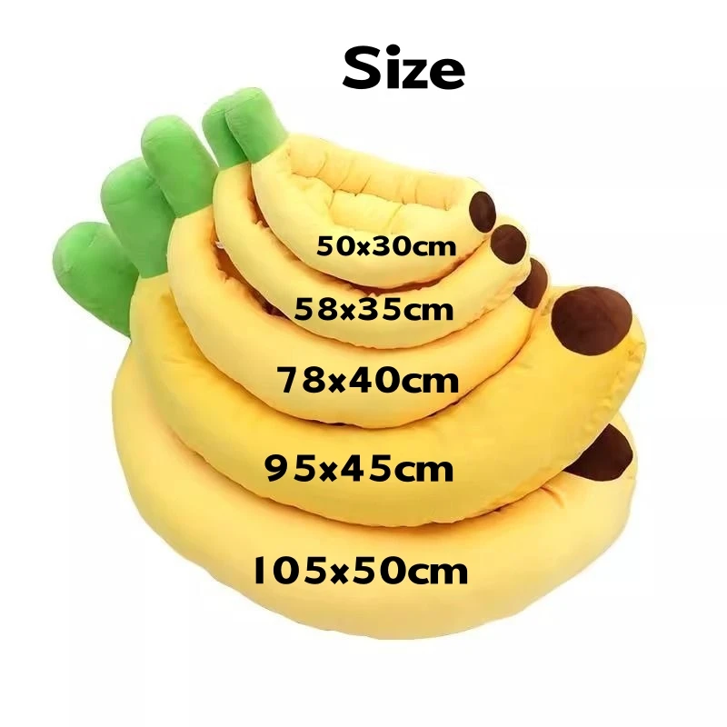 Haustierbett in Bananenform, weiches, warmes Nest, zum Schlafen, für alle Jahreszeiten geeignet, speziell für Katzen und Hunde, Haustiergeschenk – Detail 1