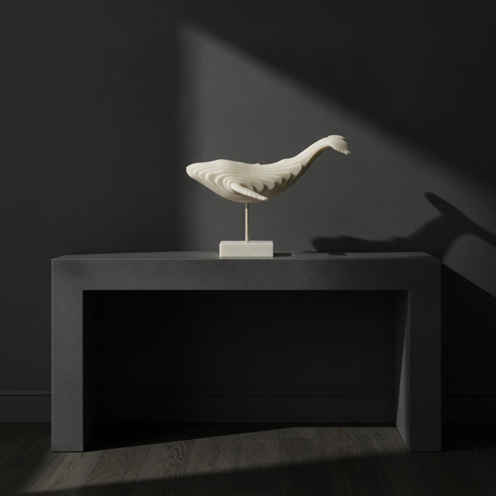 

Cetacean Sculpture Minimalist Cetacean Statue with Stand Modern Long-Lasting for Art Collectors, Living Room, Office