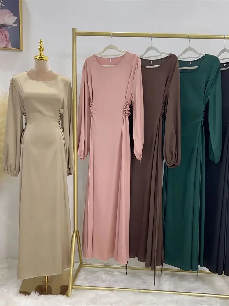 Ramadan Shimmer Satin Abaya Dubai Luxury 2024 Muslim Kaftan Dress Abayas For Women Kebaya Caftan Robe Femme Vestidos Musulmanes