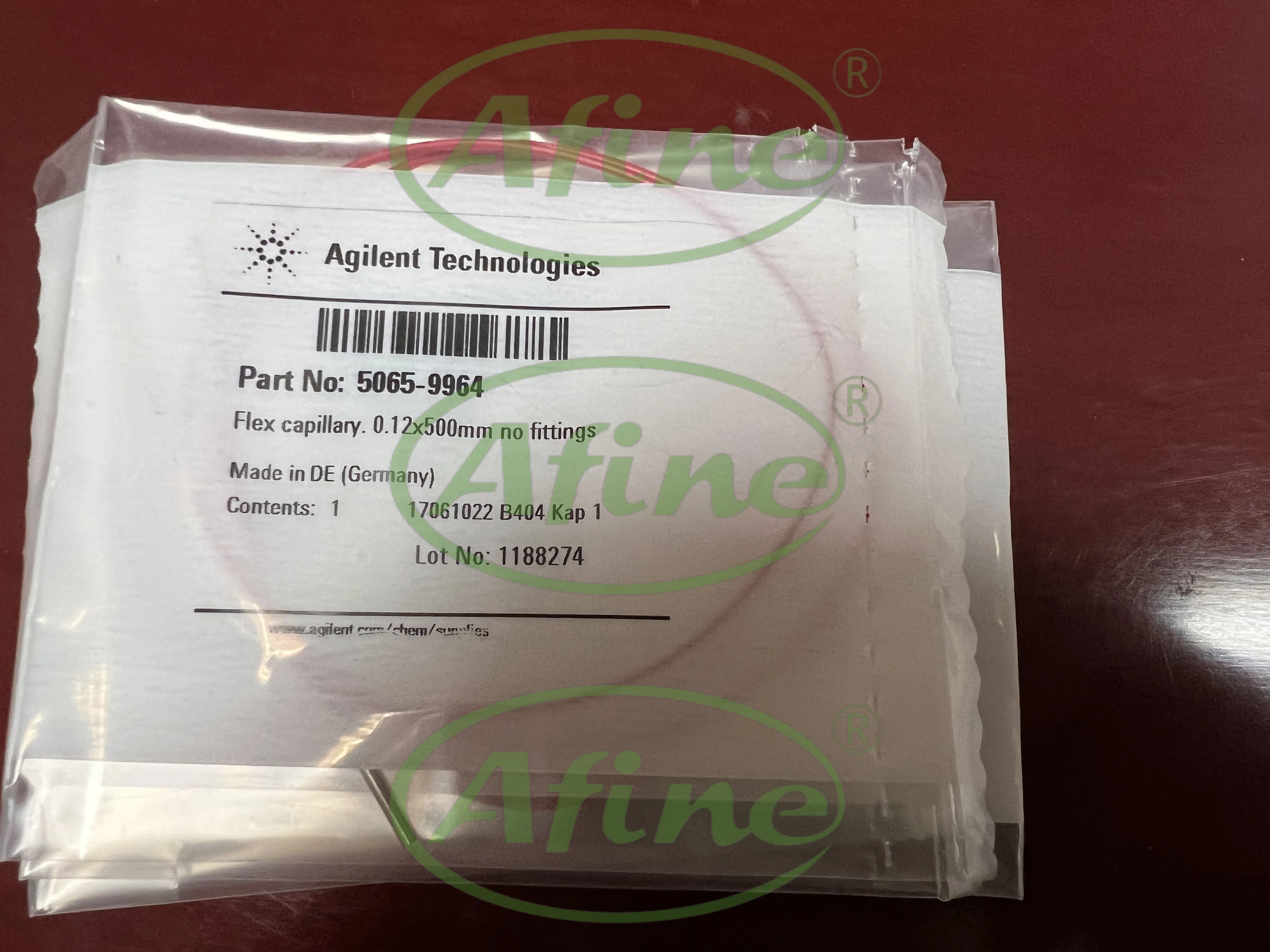 

AFINE Agilent,5065-9964,Stainless steel capillary tube, 0.12 x 500 mm, without connector