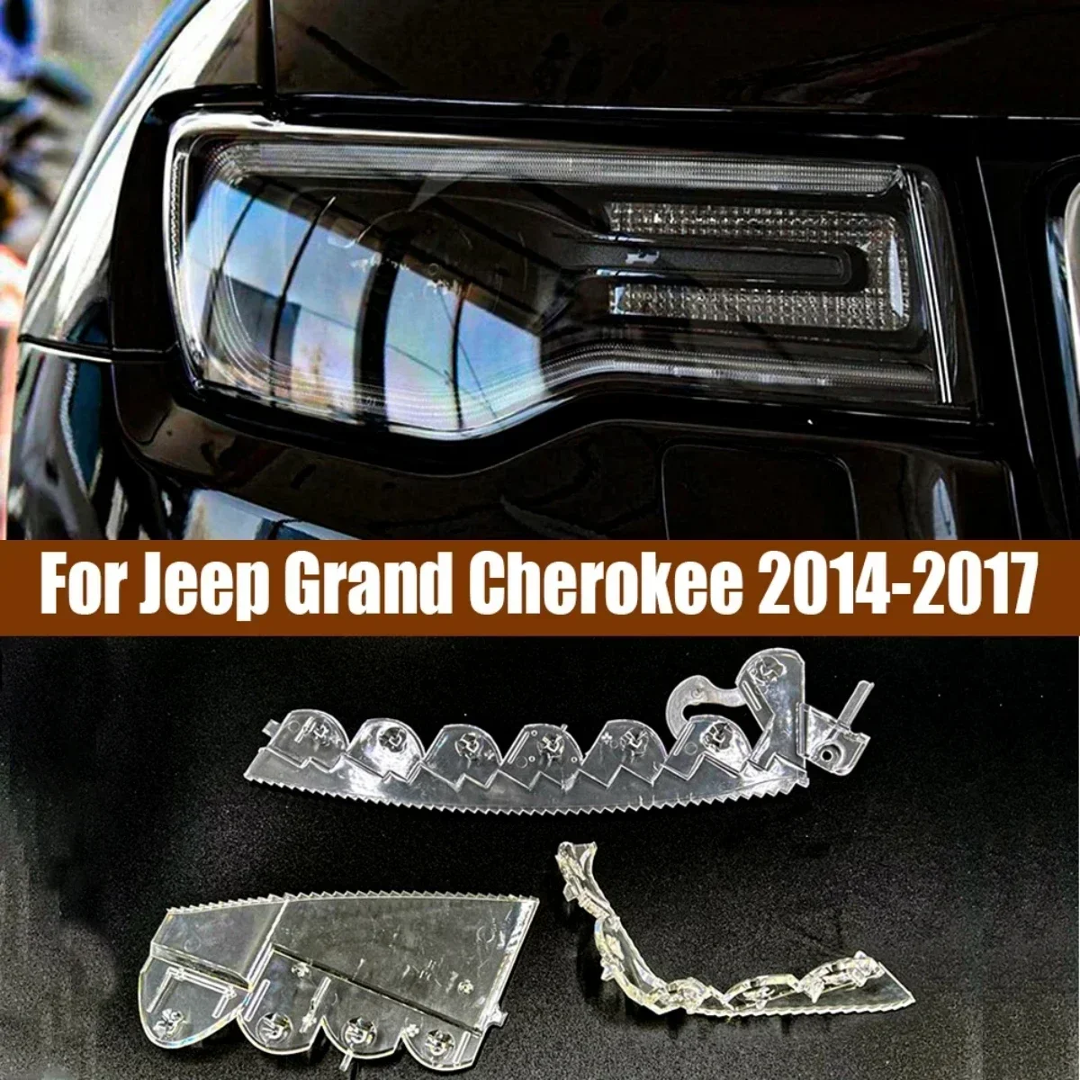 For Jeep Grand Cherokee Car Accessories DRL Headlight Light Guide Plate Daytime Running Lights Tube Lamp Bar Strip 2014 - 2017