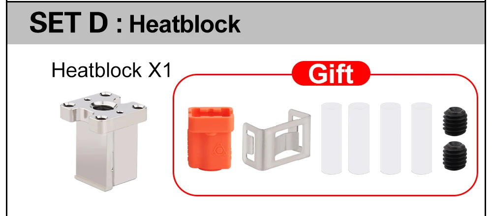 Trianglelab Dragon Ace Hotend-Teile: Kühlkörper, Heizblock, Heatbreak, Heizpatronen, Thermistor PT1000, 104NT-4, Thermoelemente K500 – Detail 11