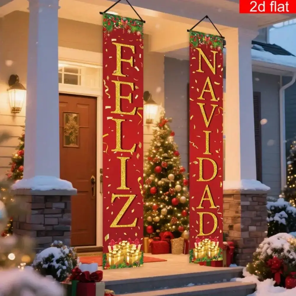 VIKAMA Spanische Sprache, Weihnachtsgruß-Couplet, Neujahr, Feiertag, Heiligabend, Party-Dekoration für Haus und Garten, Veranda