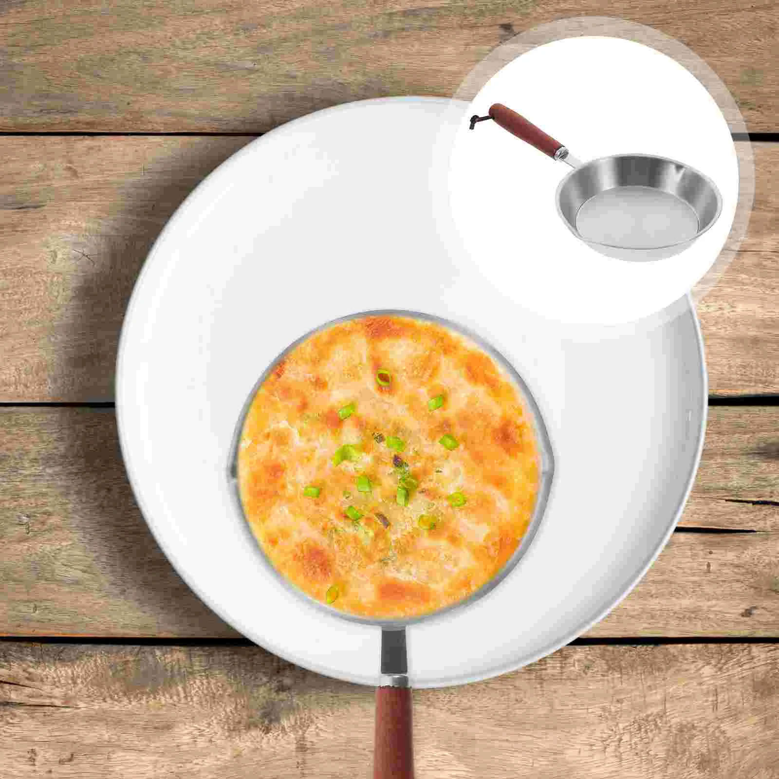 

Stainless Steel Mini Pot 12cm Nonstick Fry Pan Small Pans Omelet Silver Bakeware Heat Insulation Comfortable Hold