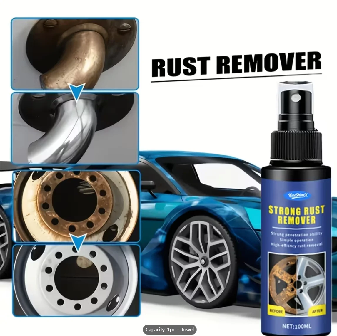 Metal Rust Removal Spray. It Has A Wide Range Of Applications, Is Easy To Spray, And Leaves No Residue. An Ideal Choice For Auto
