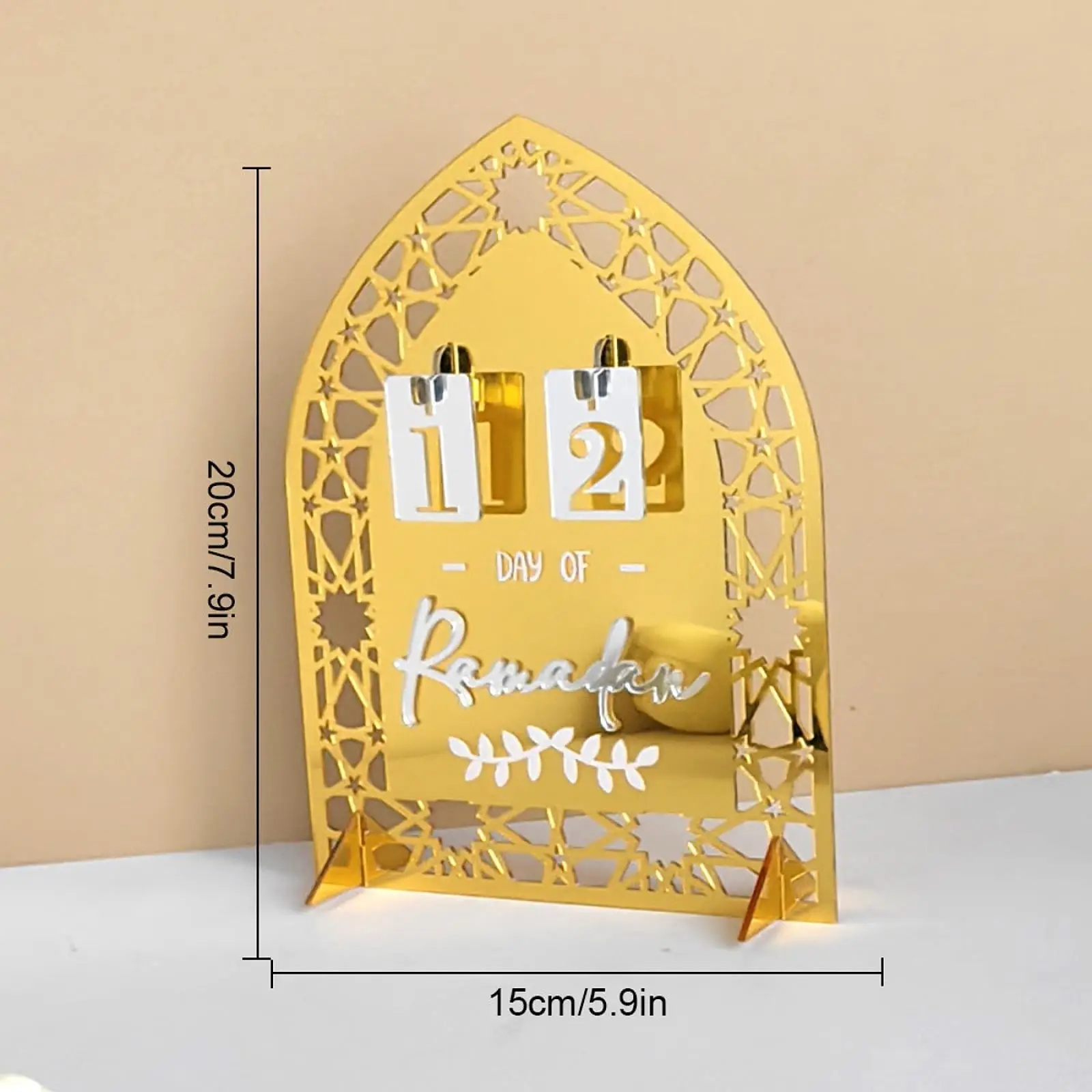 Calendário do Advento do Ramadã Mubarak 7,8 x 5,9 polegadas para reunião familiar leve