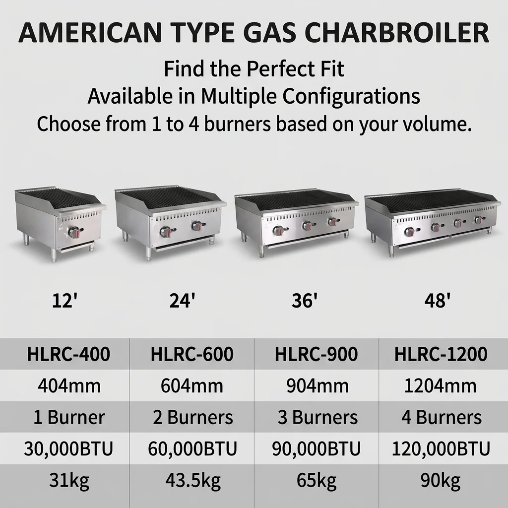ETL Professional Manufacturer Commercial Catering Equipment Gas Bbq Grill Griddle Stainless Charbroiler for Restaurant