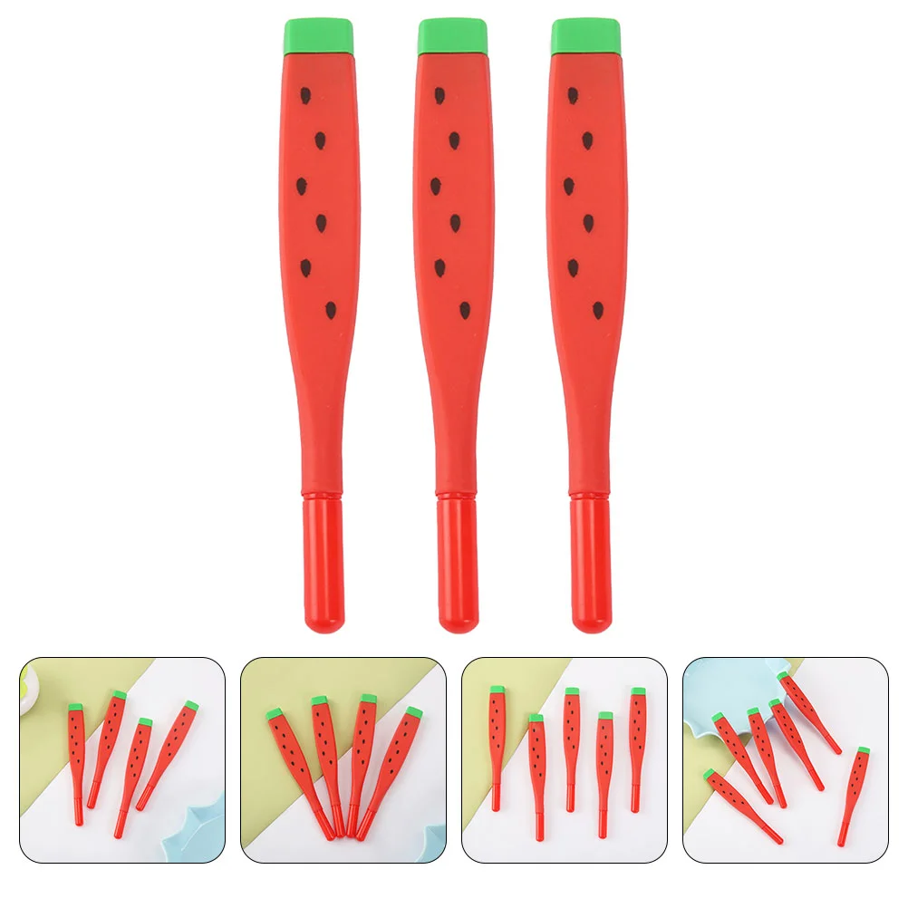 

10 Pcs Watermelon Gel Pen Multipurpose Pens for Girls School Student Stationery Teachers Soft Rubber Cute