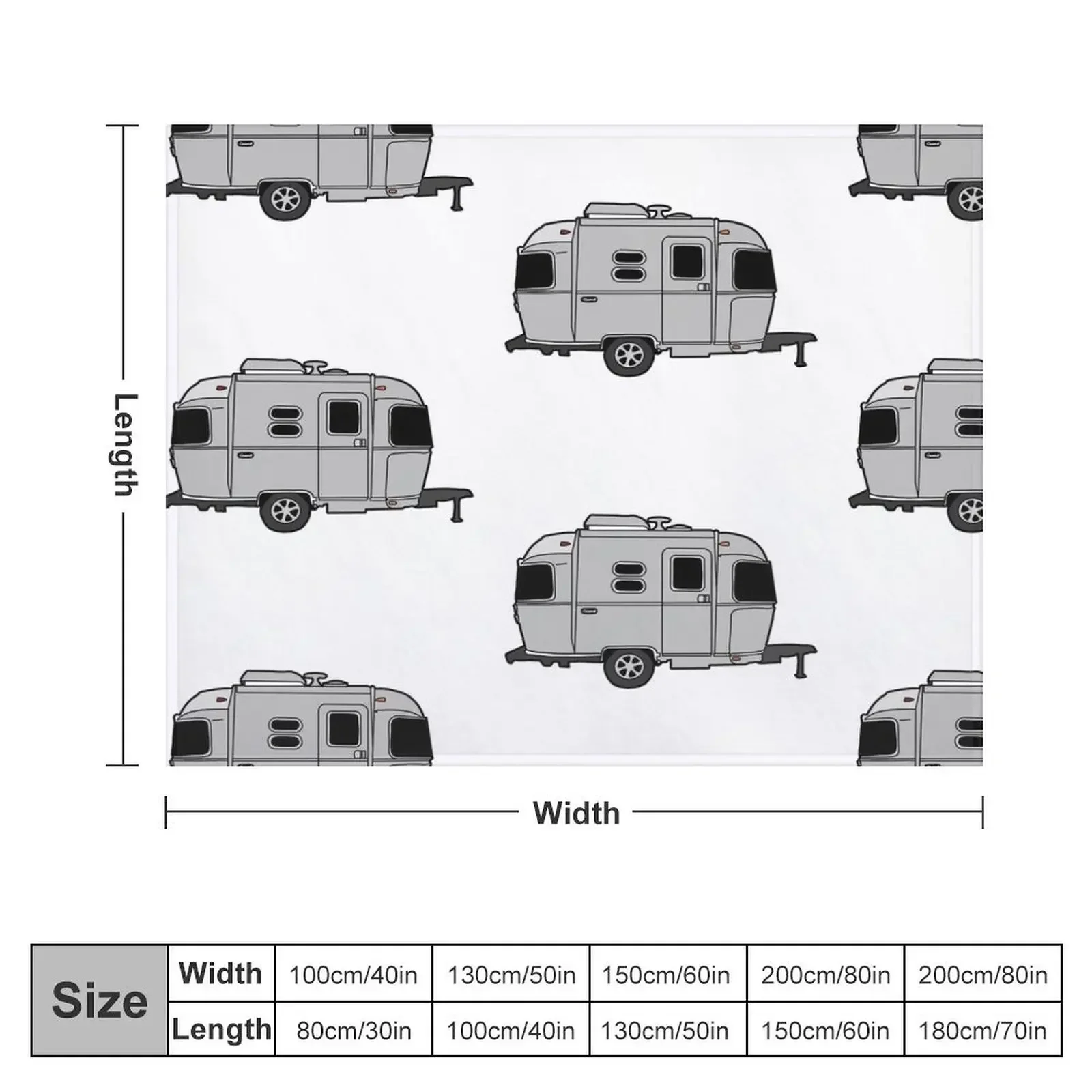 Small airstream camper rv trendy cute aesthetic Throw Blanket Decorative Sofa Shaggy Single Blankets