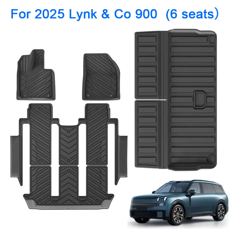

for 2025 Lynk & Co 900 6 seats Car Floor Mats Cargo Liner Waterproof Foot Pad TPE Floor Liners Wholesale Trunk Mats LHD