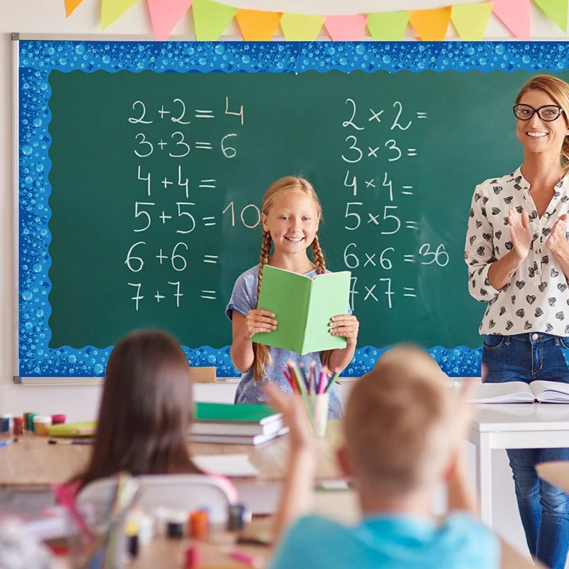 نمط فقاعة لوحة إعلانات زرقاء ، حدود ، ديكور السبورة رائعتين ، مكتب ، غرفة ، 20 متر