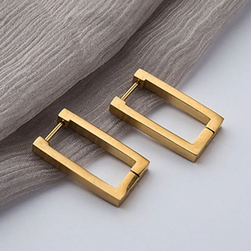 Square Geometric Earrings For Women Rectangular Gold Color Metal Earrings 2023 New Trendy Jewelry Gifts Wholesale