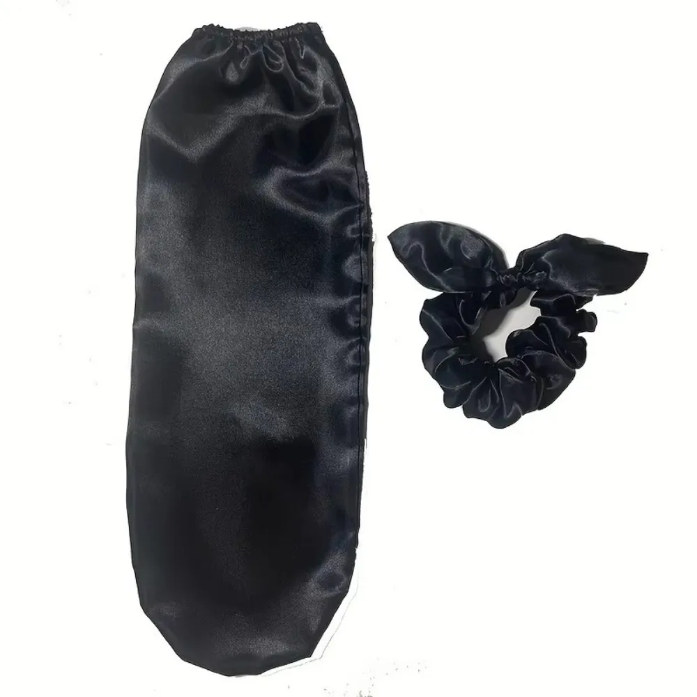 1 Set Large Sleep Cap Elastic Hair Band Soft Long Hair Bonnet Hair Protector Reversible Night Sleep Hat Styling Accessories