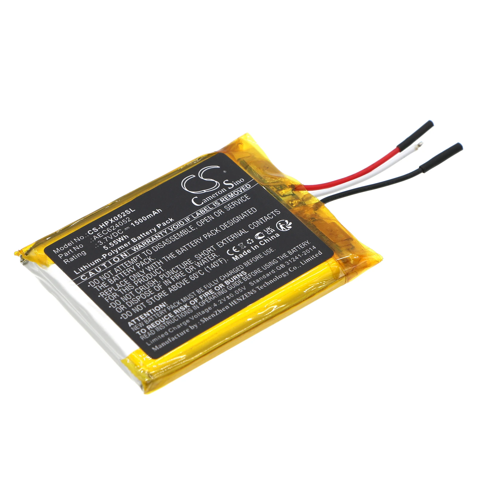 Replacement 3.7V 1500mAh Wireless Headset Battery AEC624052 for HyperX Cloud Alpha