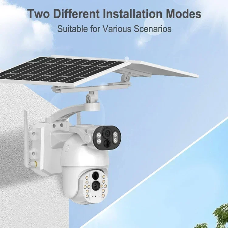 

WiFi /4G 8MP Solar Camera Voice Intercom Binocular No Power Required HD Infrared Night Vision Network Outdoor Monitor IP65