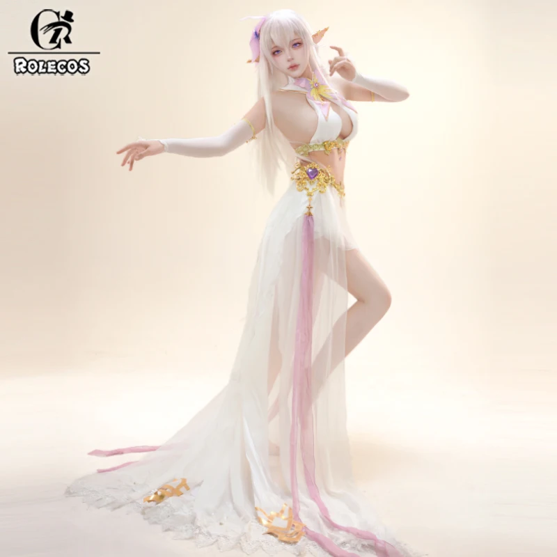ROLECOS Game Azur lane HMS Albion Cosplay Costume White Dress Metal acc Sexy Woman Carnival Halloween Party Role Play Outfit view 2
