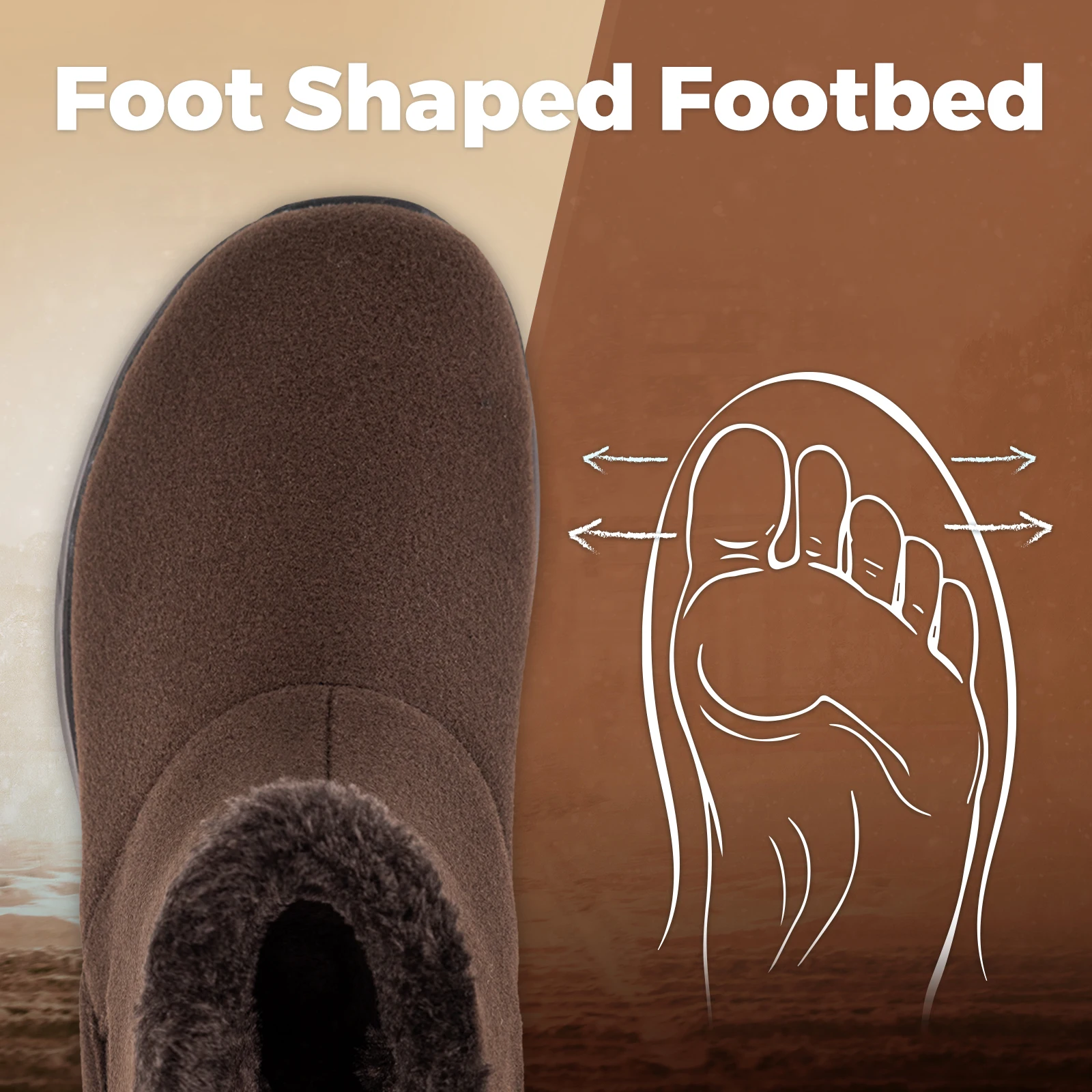 FitVille Extra Wide Toe Hikking Boots Fleece Lined Warm Men's Winter Boot Water-resistant Outdoors Trekking Shoes for Men Autumn