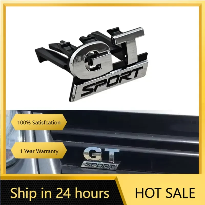 

2026 Новые эмблемы 3D ABS Chrome GT Sport Logo Эмблема на переднюю решетку автомобиля Значок для Polo Golf 5 MK5 Passat B5 Touran Bora Аксессуары