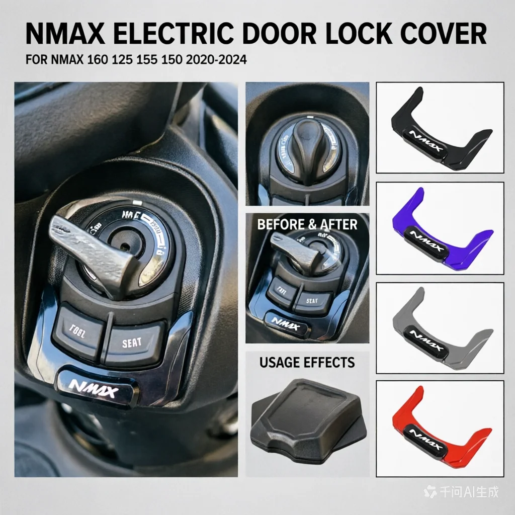 NMAX Accessories CNC Ignition Switch Cover CNC Electric Door Lock Button Cover Protector For YAMAHA NMAX125 NMAX155 N-MAX 160