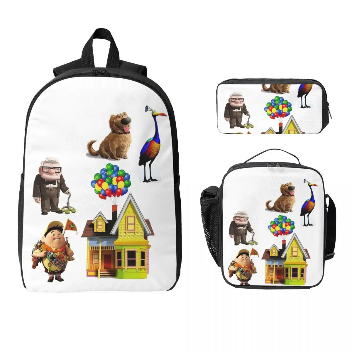 

Up Backpack Student Boys Girls BookBag School Bag Computer Shoulder Bags 3ps Insulated Lunch Bag Pencil Case
