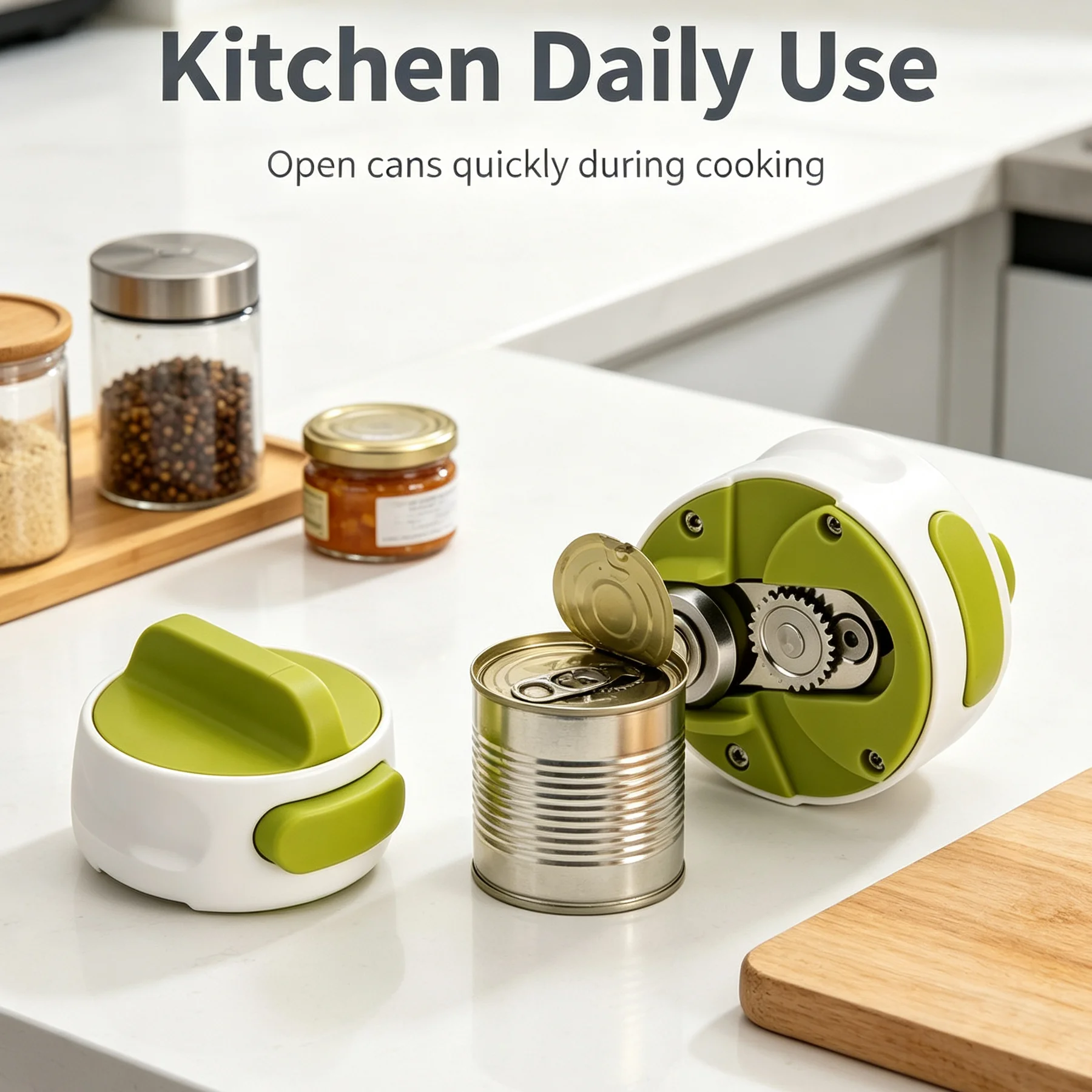 Portable Manual Can Opener Green Non‑slip Labor‑saving Jar Opener for Household view 5