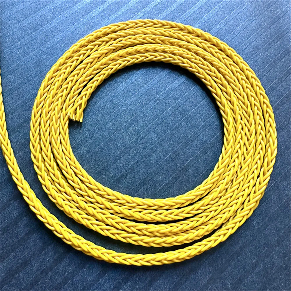 1Meter 7N 8 Stand Bold 504 Core Single Crystal Copper Cable Diy Earphone Upgrade Cable OD5.3mm lemon Yellow Color Cable