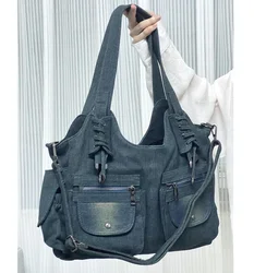 Vintage Denim Women Handbag and Purse Luxury Designer Shoulder Crossbody Bag for Female Large Capacity Shopper Bag big totes