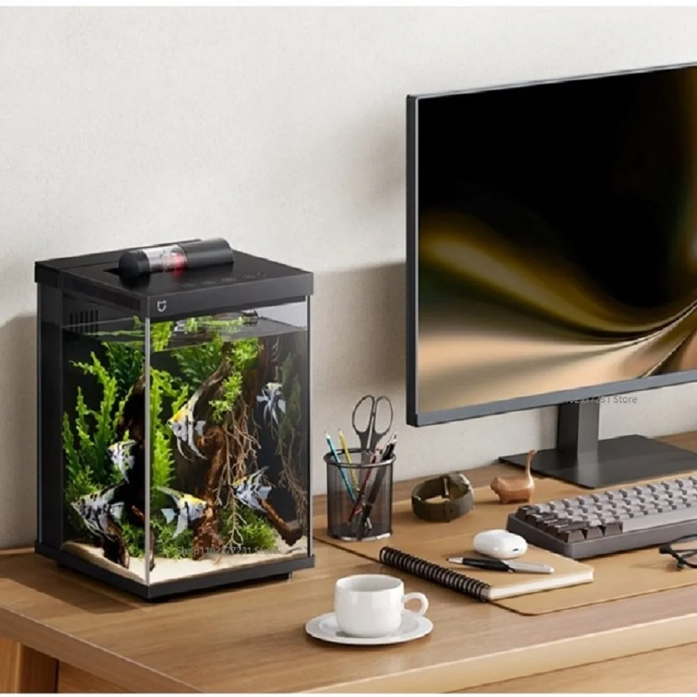الأصلي Xiaomi Mijia الذكية سطح المكتب خزان الأسماك 10L التغذية عن بعد عبر التطبيق نظام الترشيح المهنية العمل مع تطبيق Mi Home