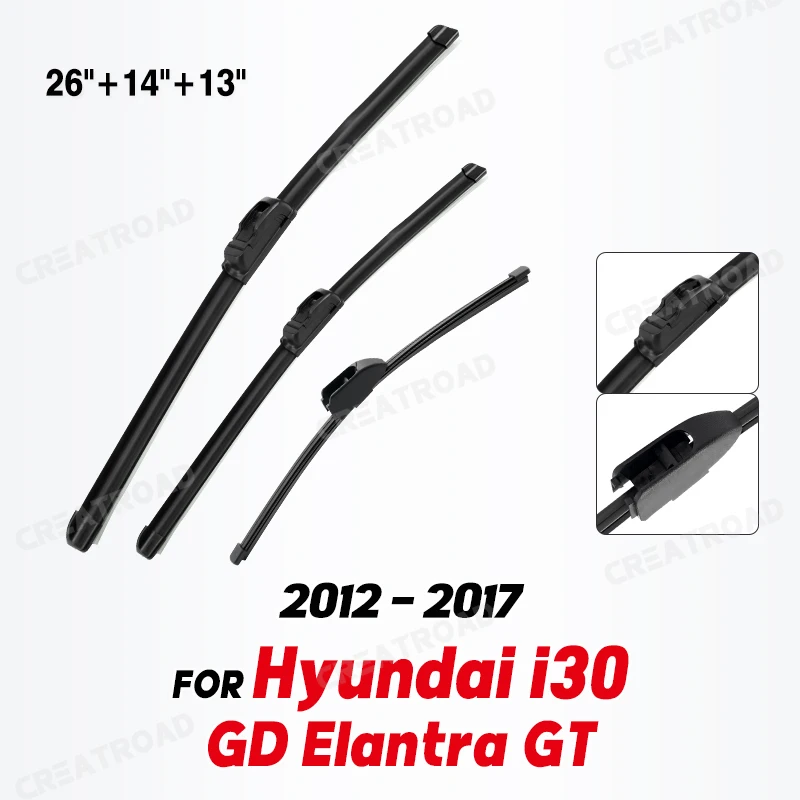 Wiper Front & Rear Wiper Blades Set For Hyundai i30 GD Elantra GT 2012 - 2017 Windshield Windscreen Window 26\